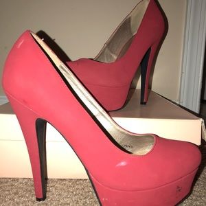 Red Platform Stilettos